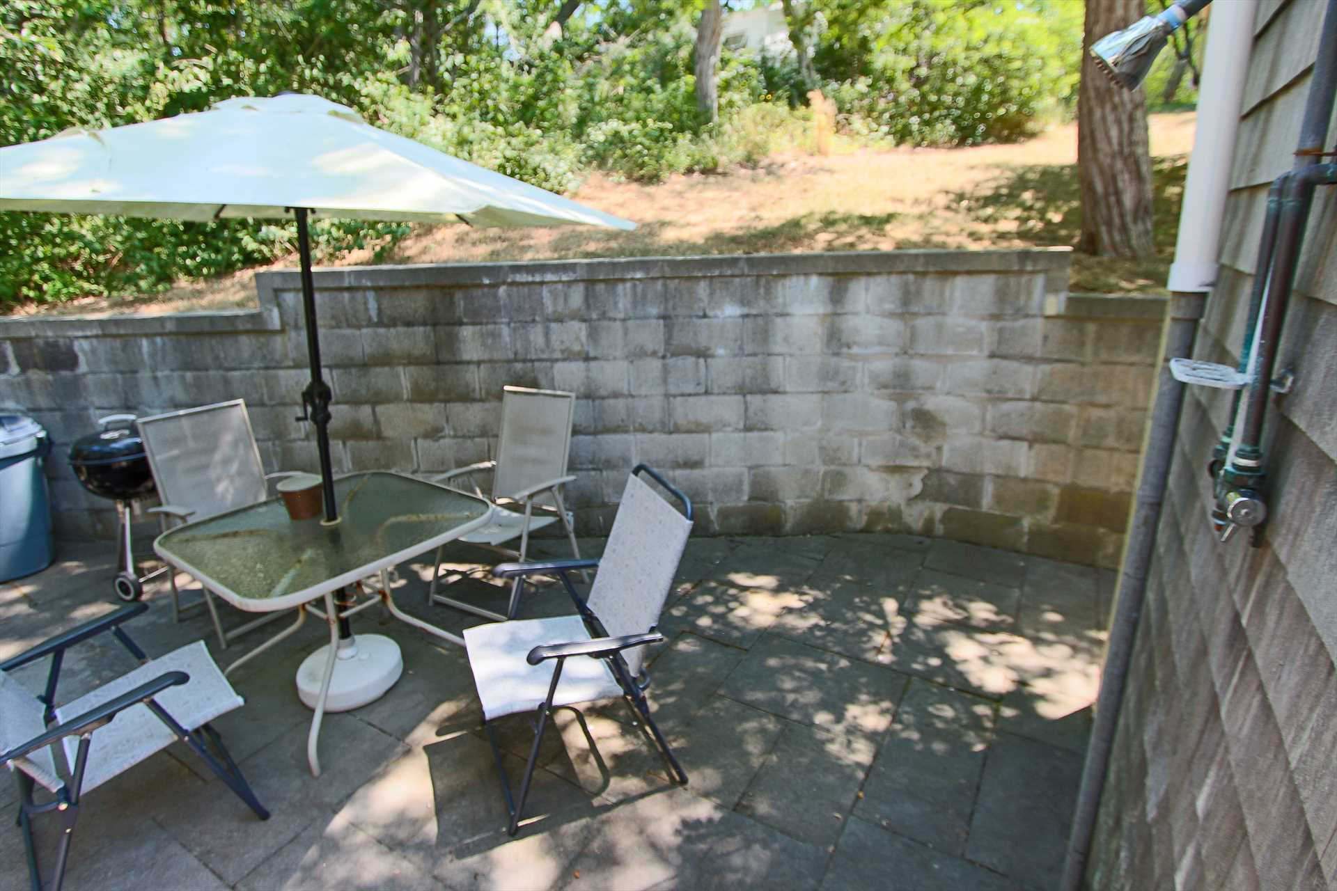 Patio area with outdoor Shower