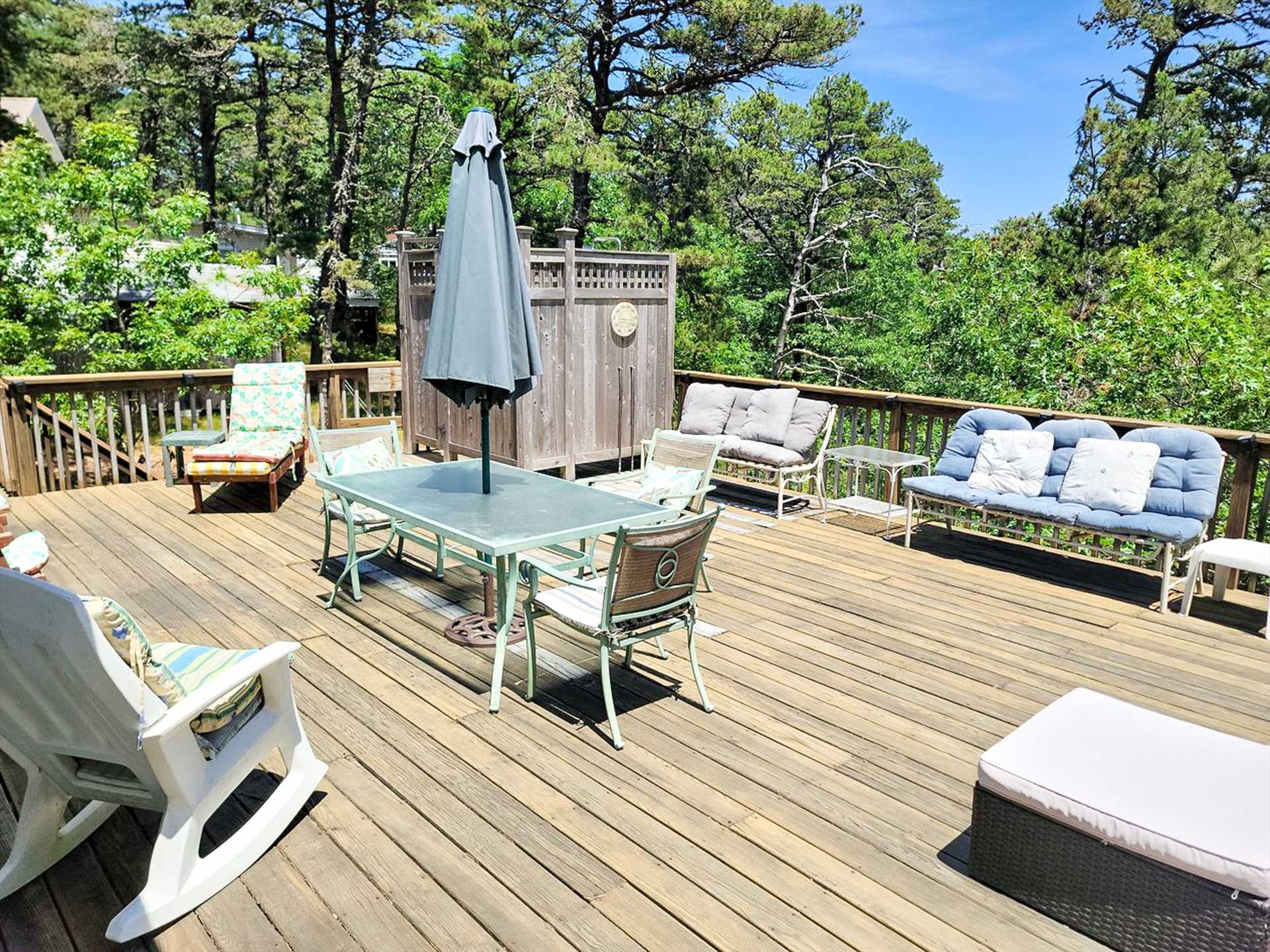 Large Deck with Outdoor Shower