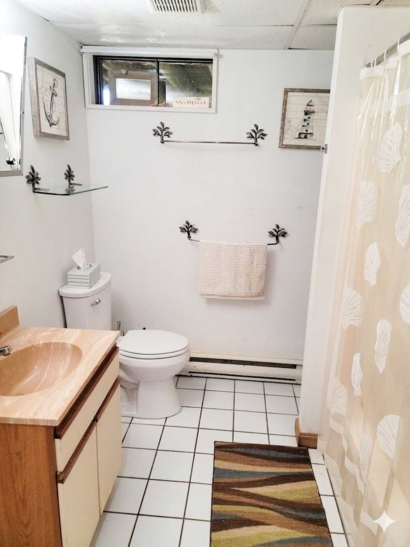 Bathroom #2 - Lower Level - Shower and Tub